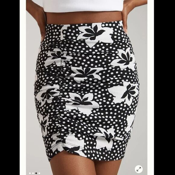 NWT PORRIDGE RUCHED KNIT MINI SKIRT Small - Picture 1 of 12